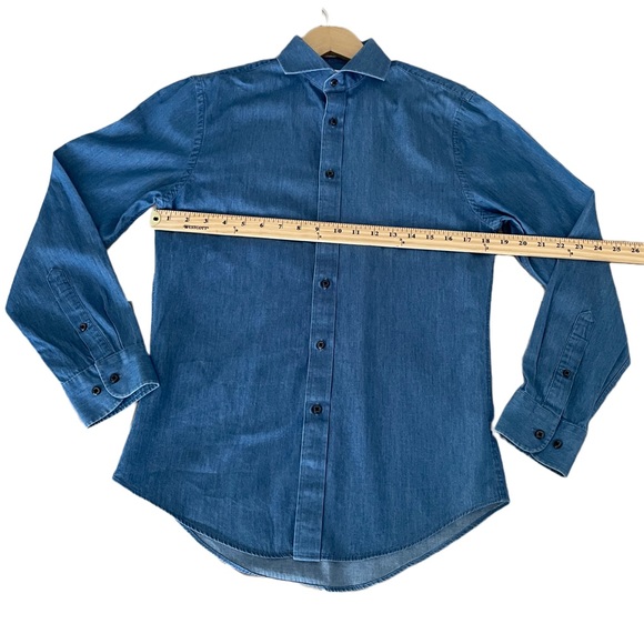 Nordstrom Men’s Denim Button Up Shirt Size:S Color:Blue - Picture 3 of 5